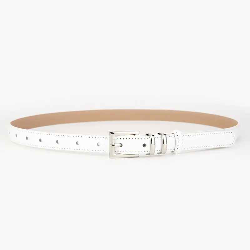 Brown Leather Belt for Men Women Couples Hong Kong Style Jeans