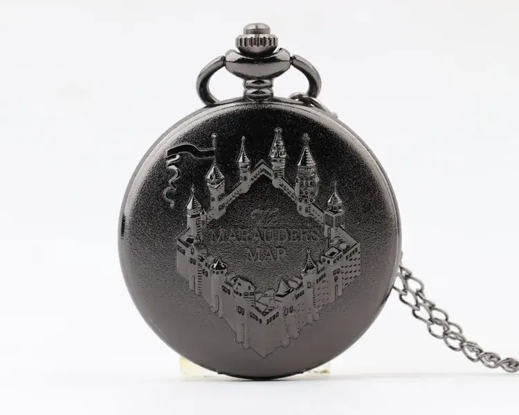 Bronze Walled Castle Pocket Watch with MARAUDERS MAP Design