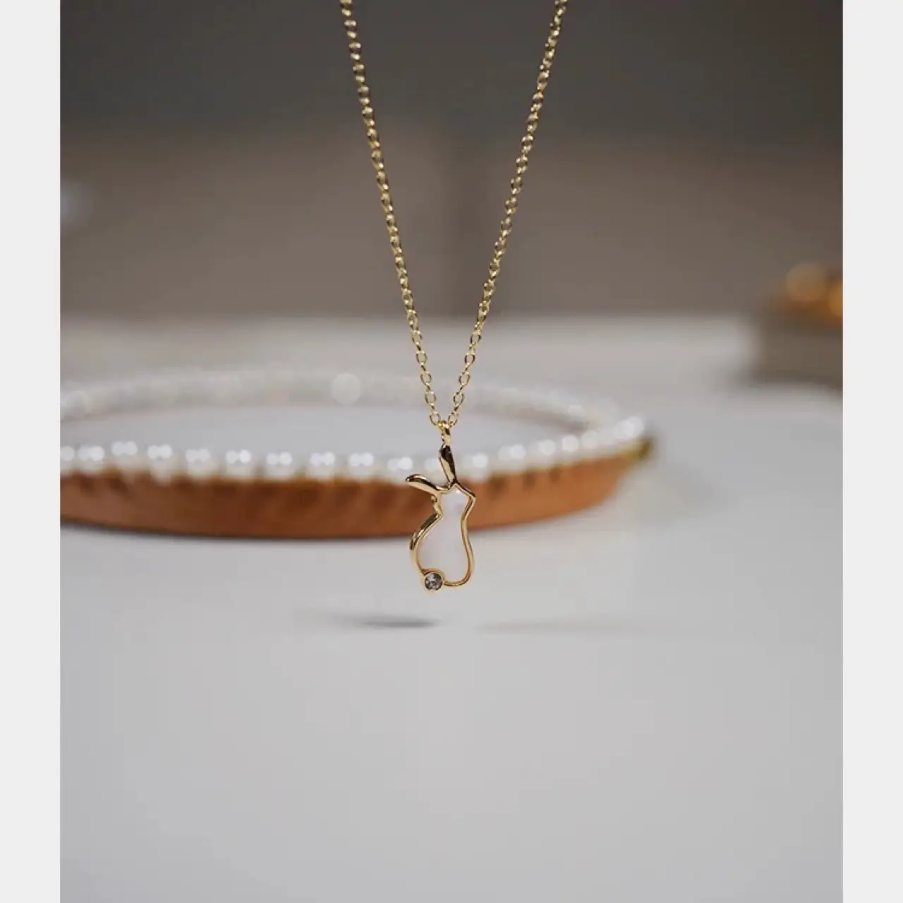 Cute Pearl Necklace for Girls Adjustable Chain