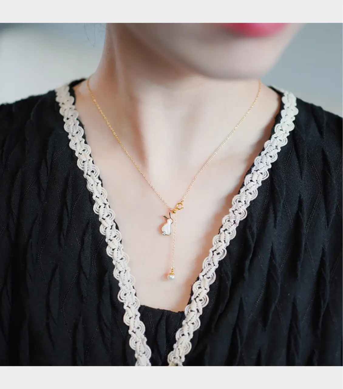 Cute Pearl Necklace for Girls Adjustable Chain — feature 9