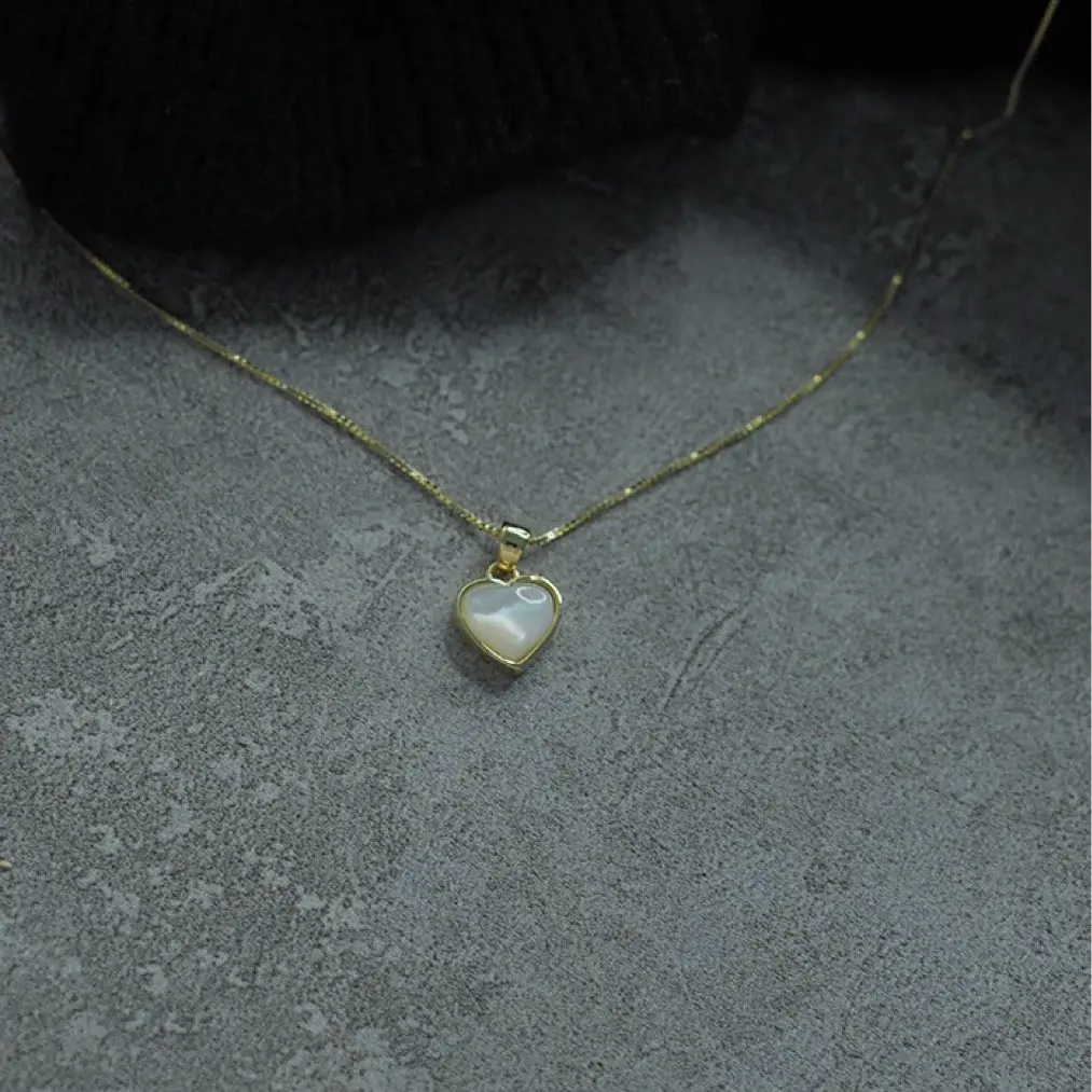 Peach Heart Necklace for Women 14K Gold - Image 5