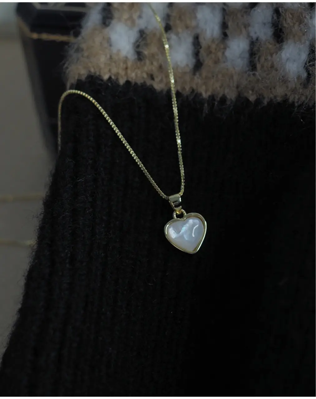 Peach Heart Necklace for Women 14K Gold — feature 6