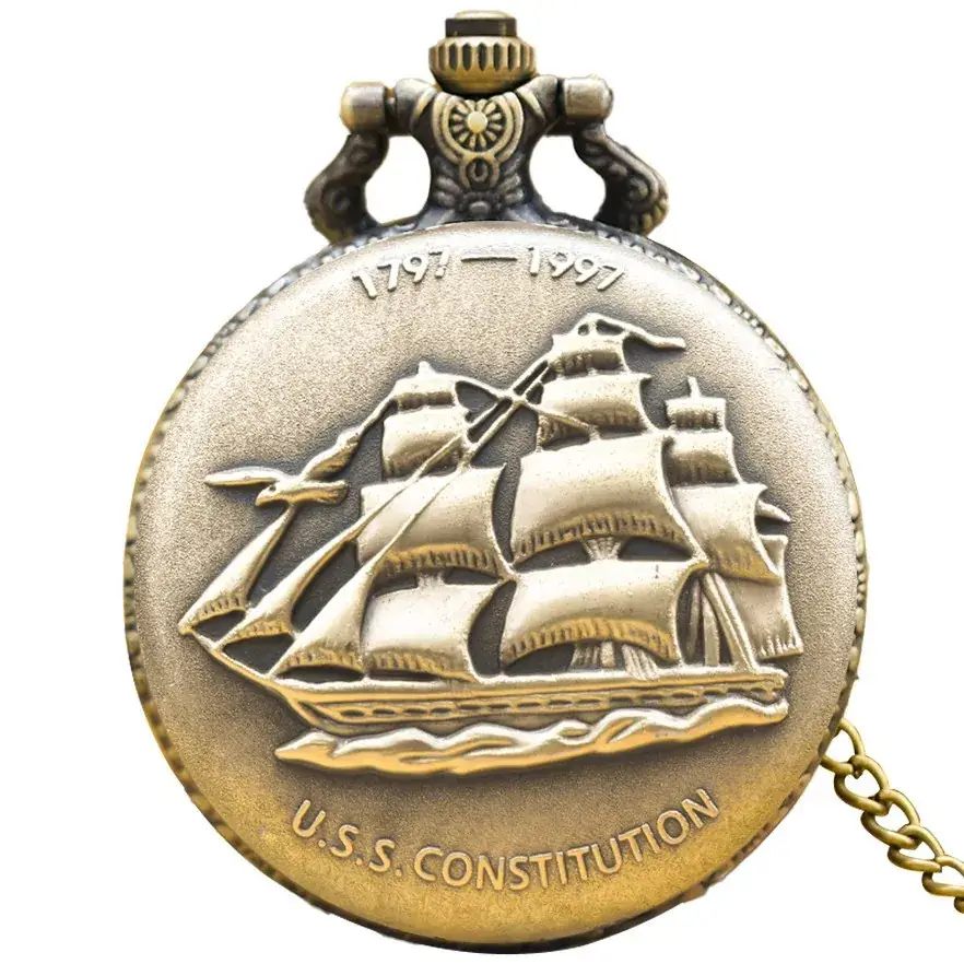 Ancient Gold Plated Pocket Watch with Crown Design