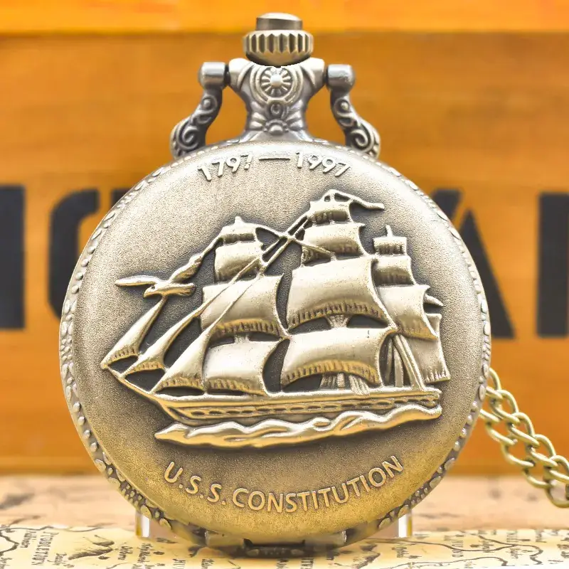 Ancient Gold Plated Pocket Watch with Crown Design