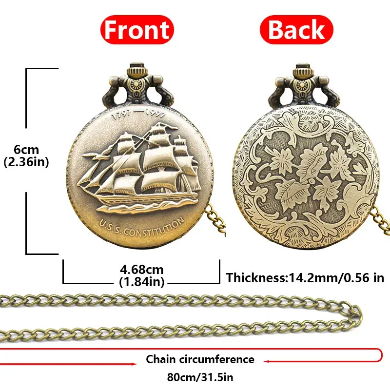 Ancient Gold Plated Pocket Watch with Crown Design — feature 11