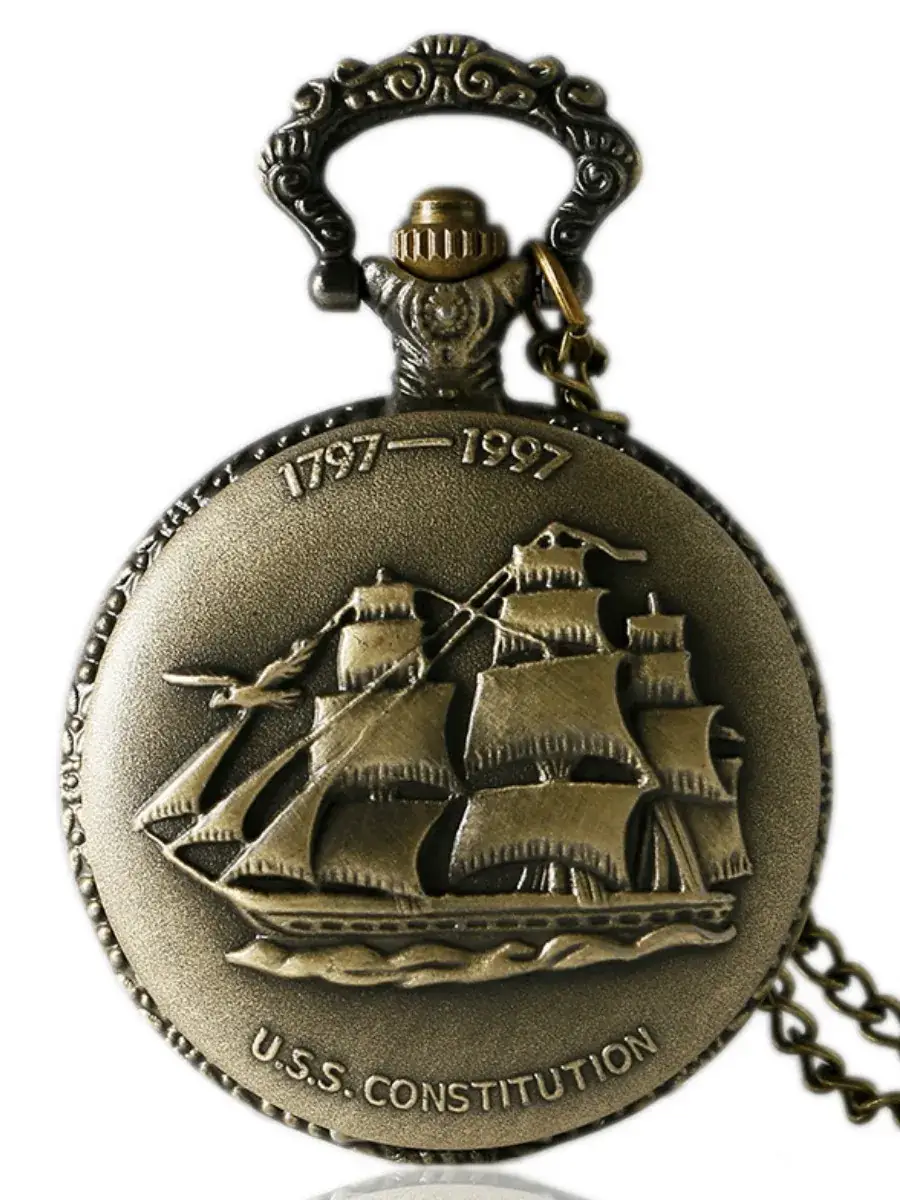 Ancient Gold Plated Pocket Watch with Crown Design — feature 5