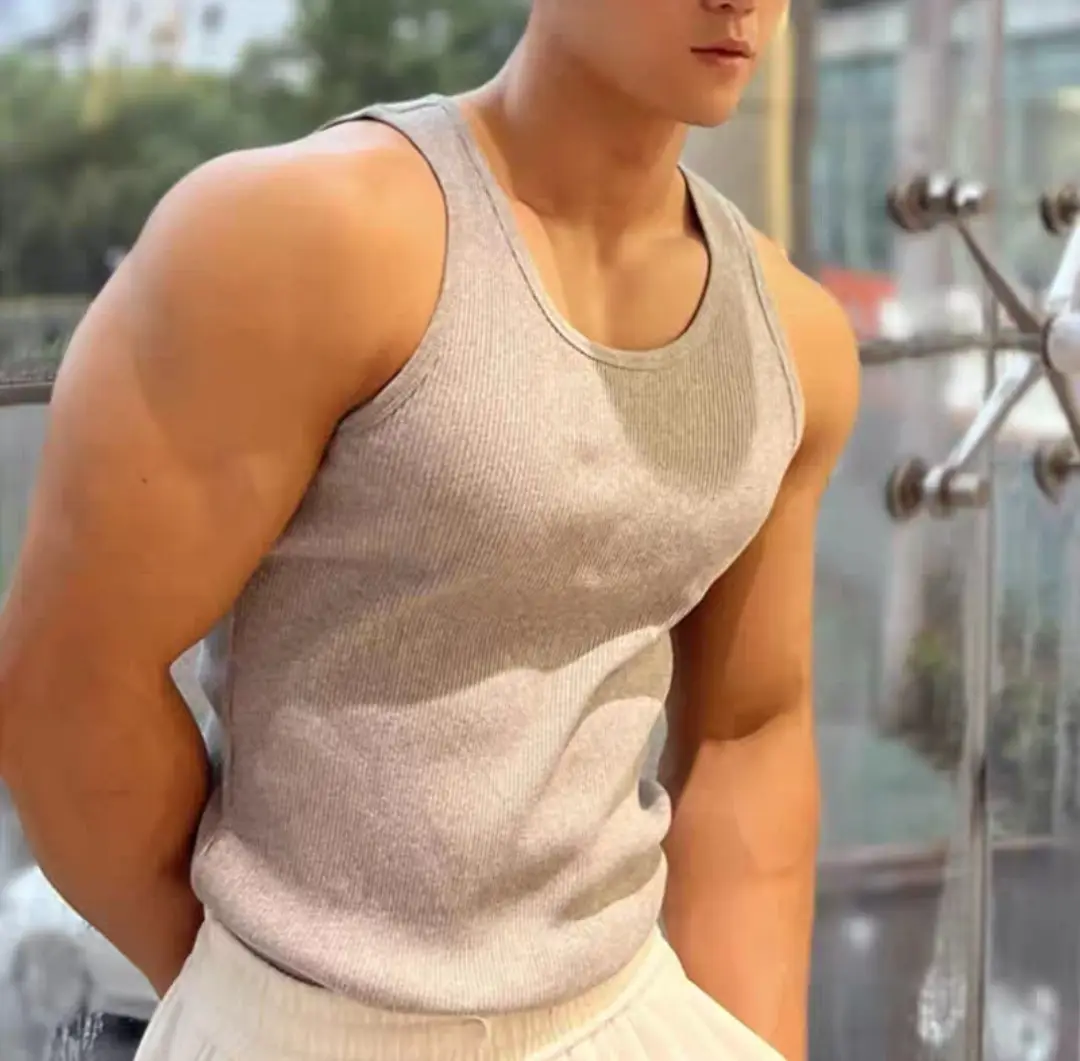 Men's Threaded Slim Fit Summer Sports Vest - Image 3