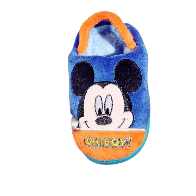 Mickey Cotton Winter Baby Slippers Warm Blue Orange