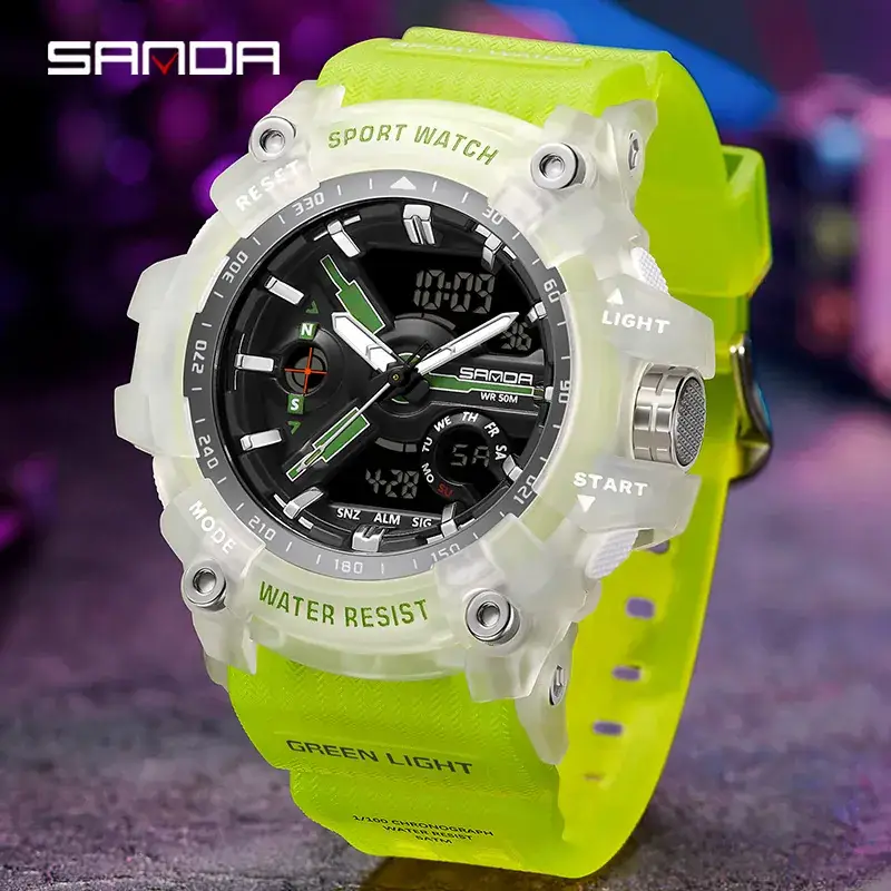 Men's Green Light Waterproof Sport Watch - Image 36
