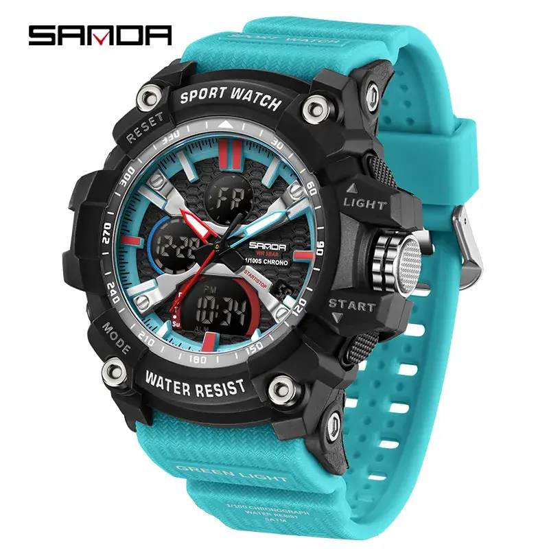 Men's Green Light Waterproof Sport Watch - Image 14