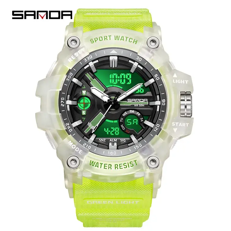 Men's Green Light Waterproof Sport Watch - Image 8