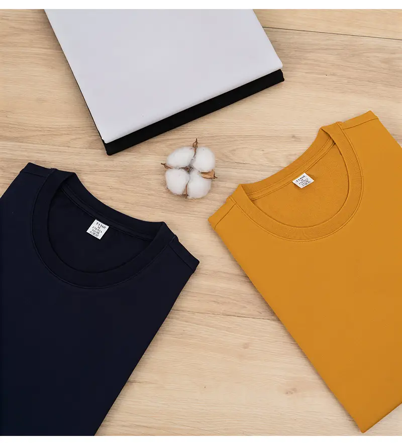 Men Pure Cotton White T-Shirt 270g Long Staple — feature 36