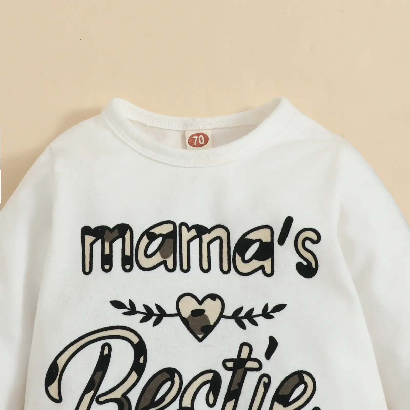 Baby Love Long Sleeve Cotton Climbing Suit White Heart Design - Image 4