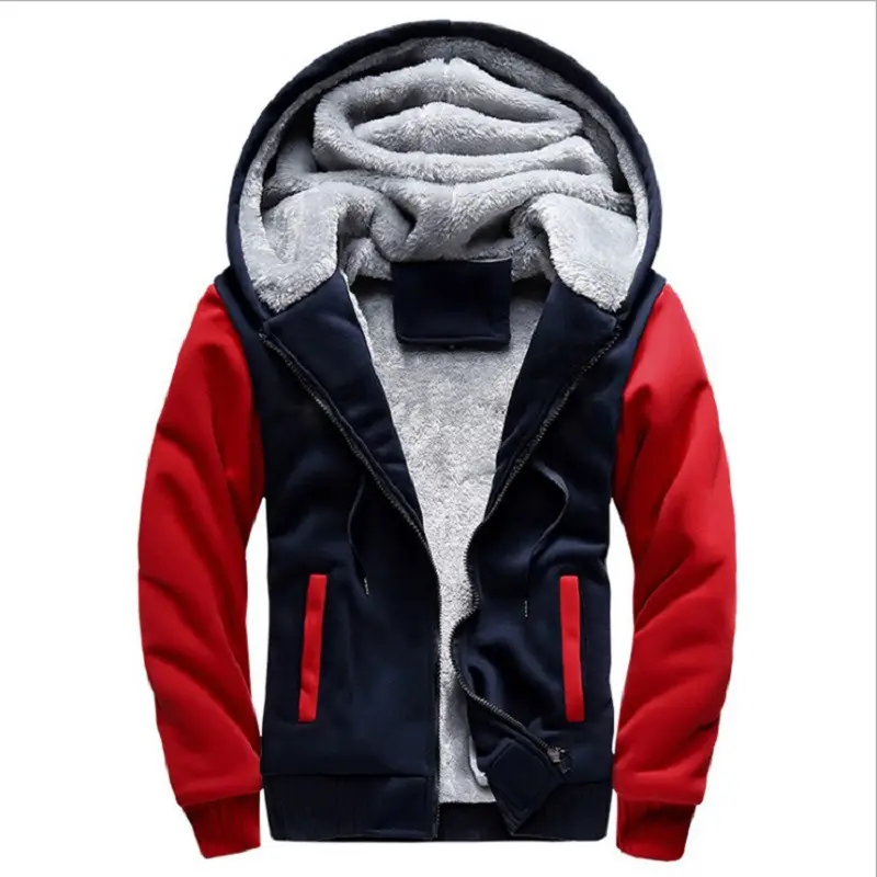 Men's Black Grey Hooded Fleece Jacket Large Winter Sports — feature 14