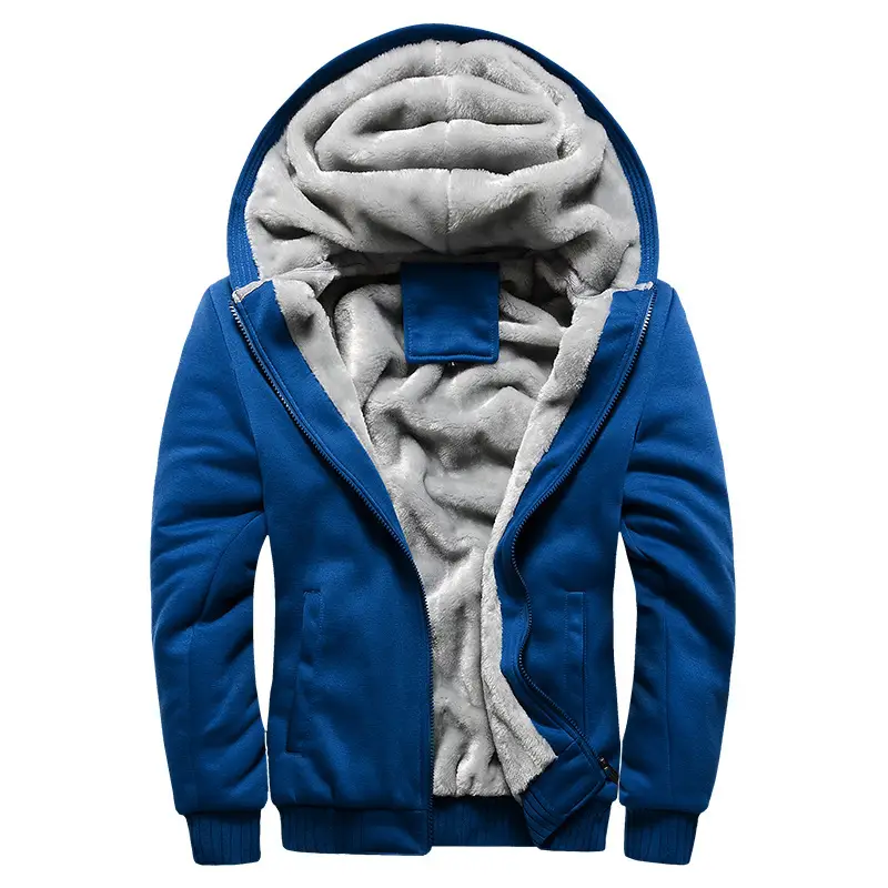 Men's Black Grey Hooded Fleece Jacket Large Winter Sports — feature 4