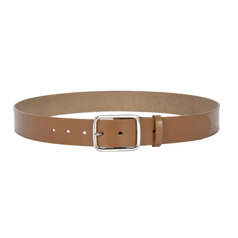 Women Genuine Leather Belt with Pin Buckle Brown Black