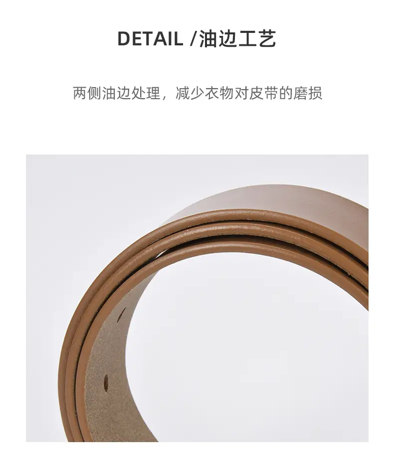 Women Genuine Leather Belt with Pin Buckle Brown Black — feature 18