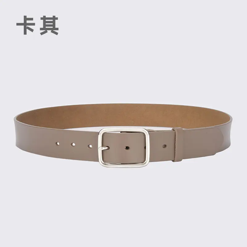 Women Genuine Leather Belt with Pin Buckle Brown Black