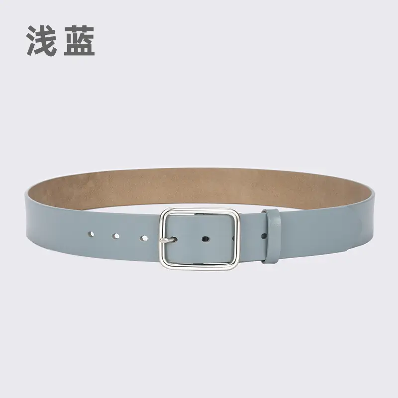Women Genuine Leather Belt with Pin Buckle Brown Black