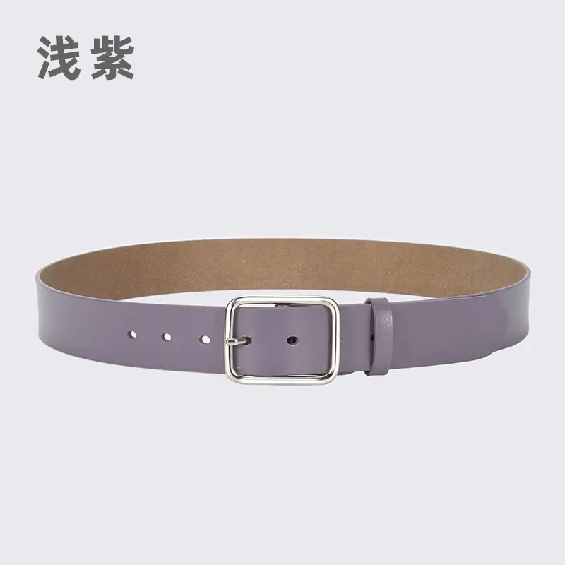 Women Genuine Leather Belt with Pin Buckle Brown Black