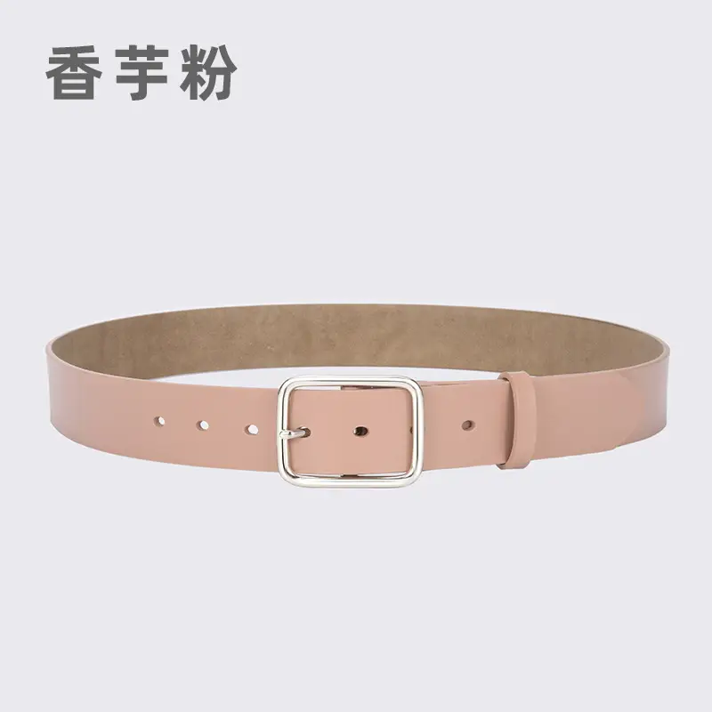 Women Genuine Leather Belt with Pin Buckle Brown Black