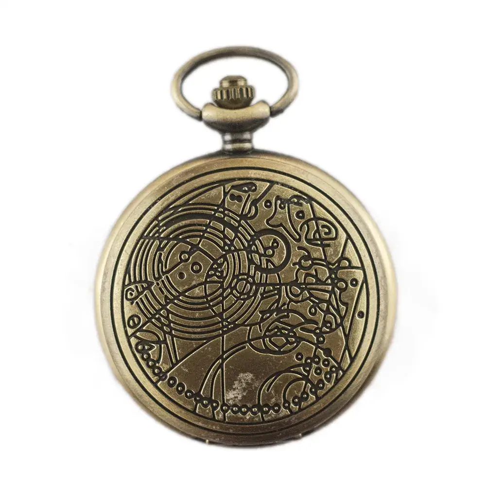 Retro Quartz Pocket Watch Large Geometric Chart Chain Necklace — feature 1