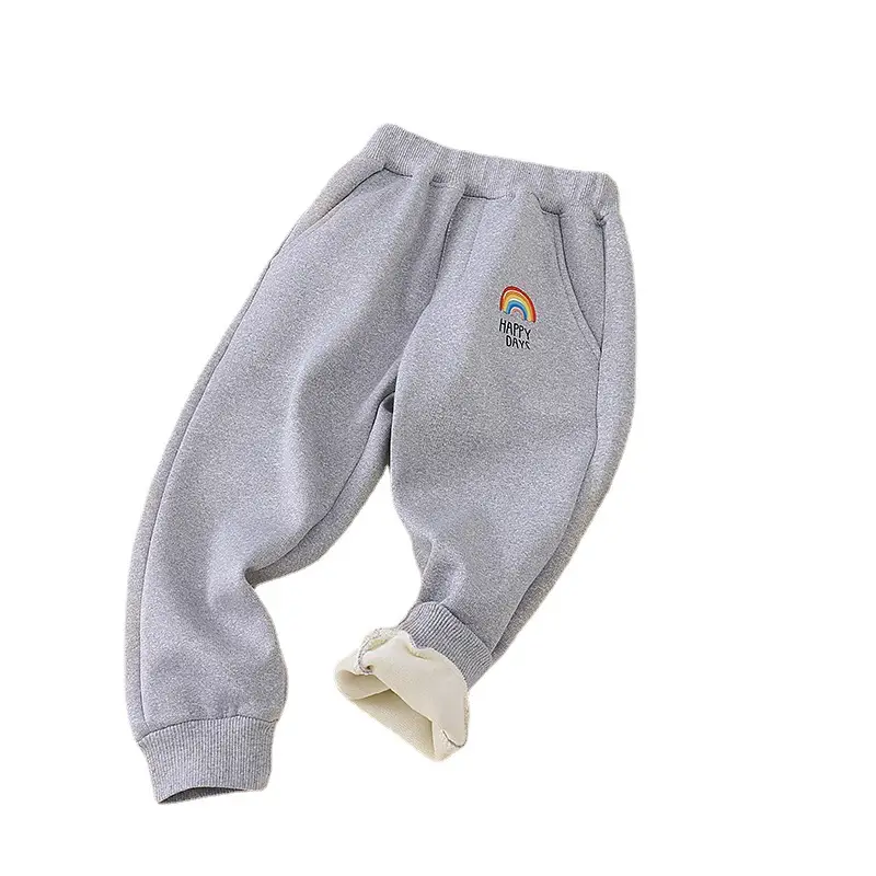Girls Fleece Lined Sweatpants Black Winter Large