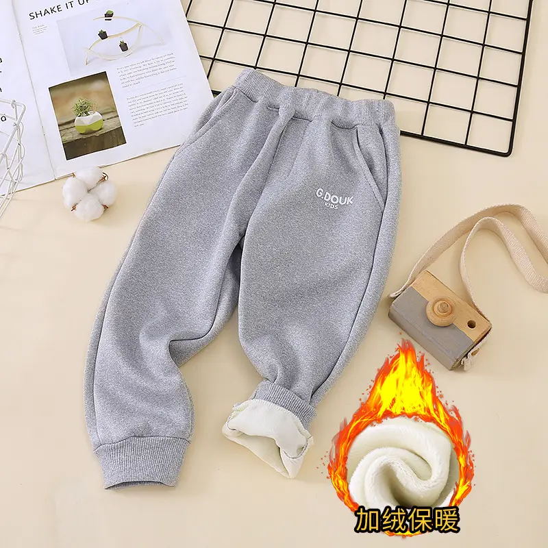 Girls Fleece Lined Sweatpants Black Winter Large