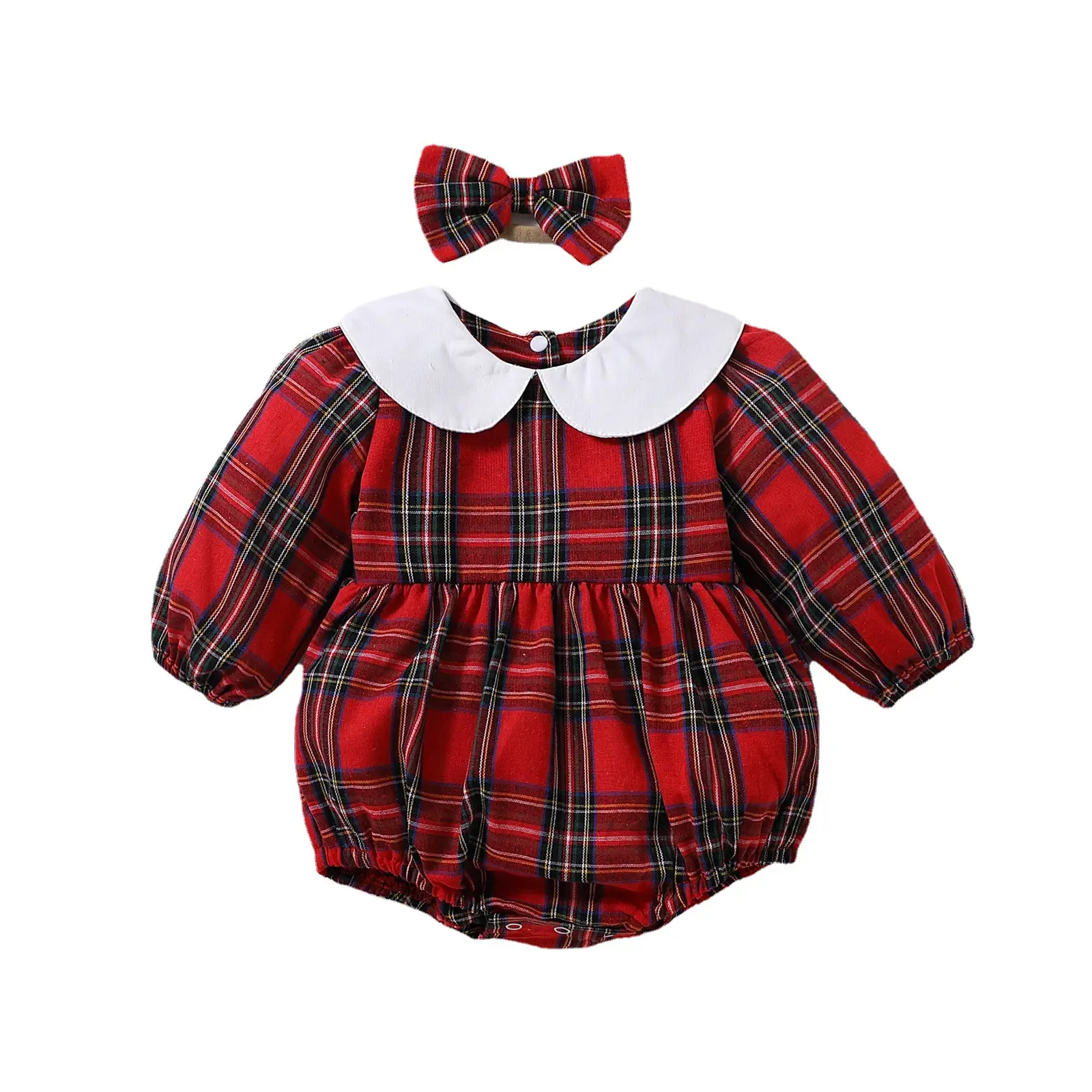 2022 Winter Plaid Long Sleeve Girls Clothing - Image 5