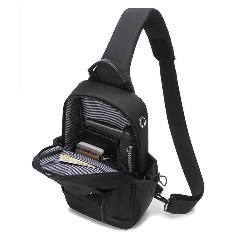 Men's Crossbody Bag Grey Waterproof Casual Sports Bag - Image 11