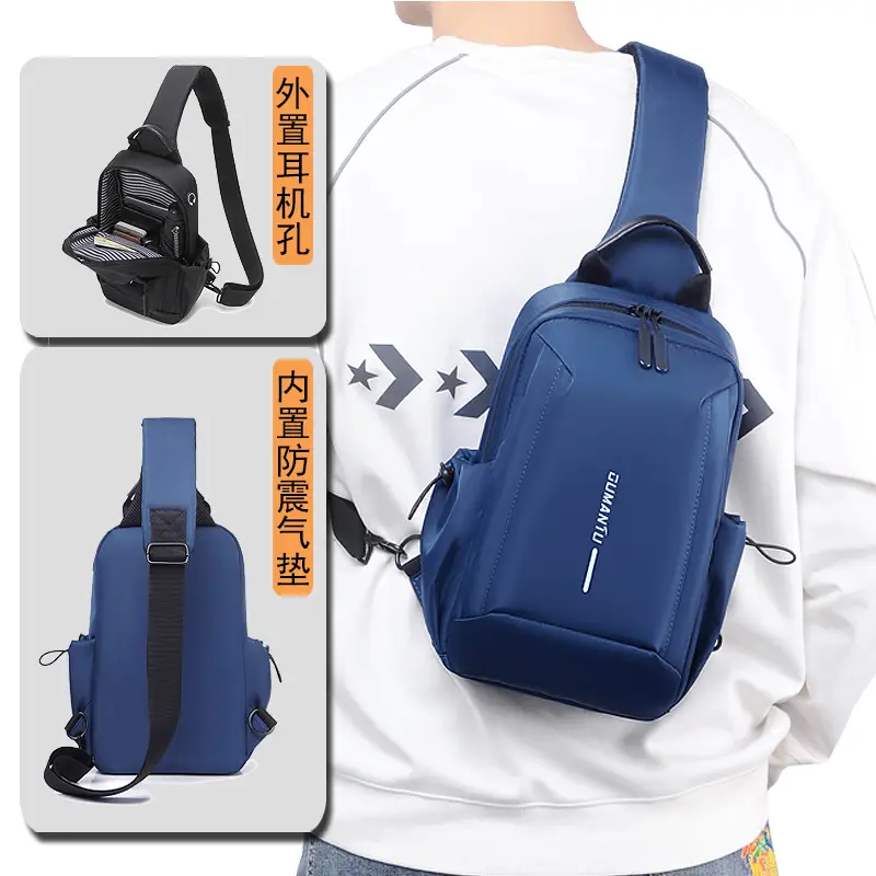 Men's Crossbody Bag Grey Waterproof Casual Sports Bag - Image 6