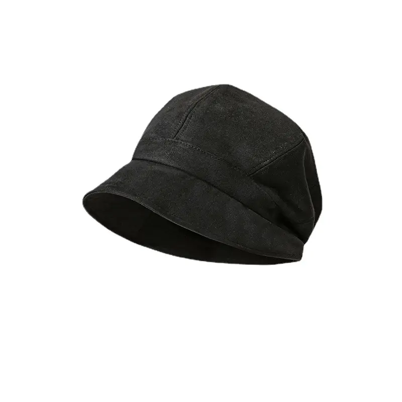 Three-In-One Beret Women Black Small Face Winter Pile Duck Tongue Octagonal Hat - Image 9