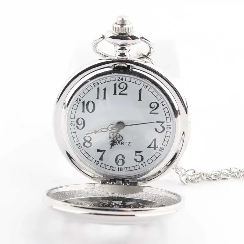 Vintage Hollow Classic Window Dial Quartz Pocket Watch Black