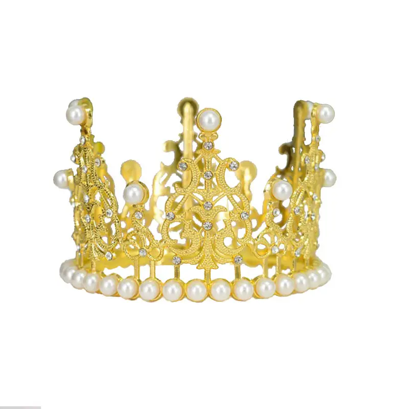 Gold Pearl Crown for Bride Veil & Wedding Headpiece - Image 7