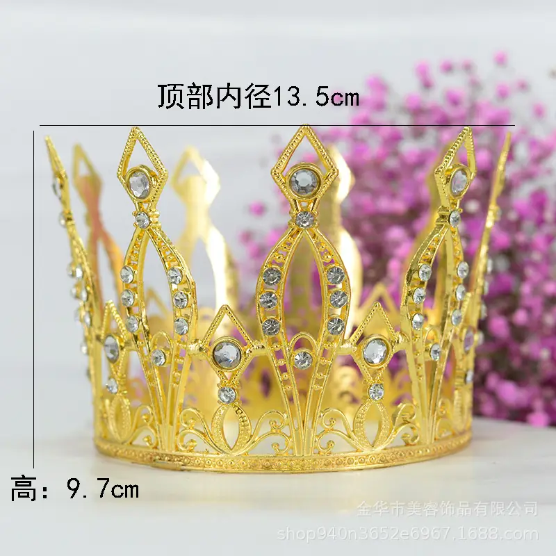 Bridal Crown with 9 Points and Crystal Accents - Image 4