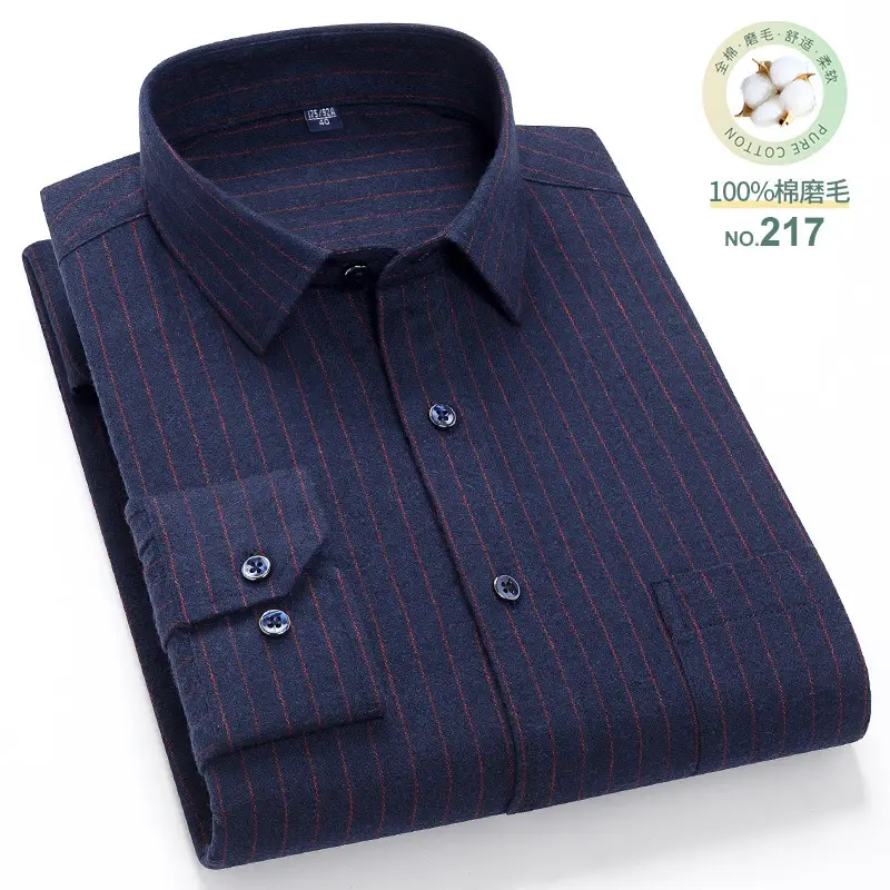 Men Plaid Checkered Slim Fit Shirt Blue Long Sleeve - Image 13
