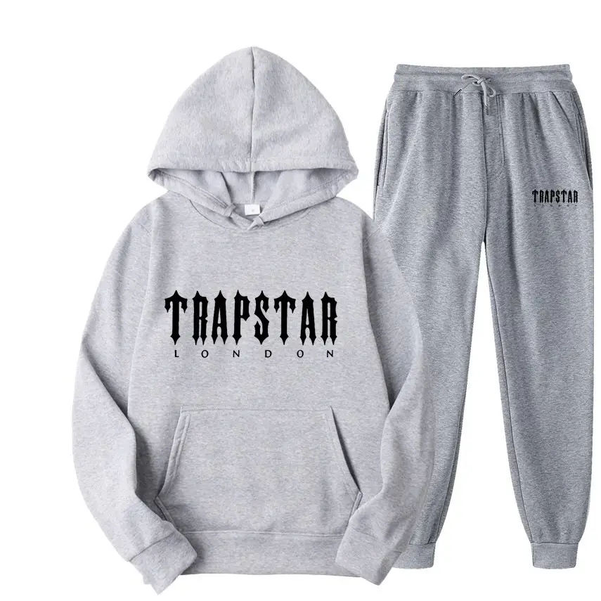Men's Grey Trapstar Hoodie Sweatpants Set