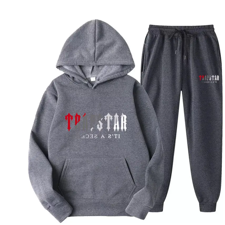 Men's Grey Trapstar Hoodie Sweatpants Set