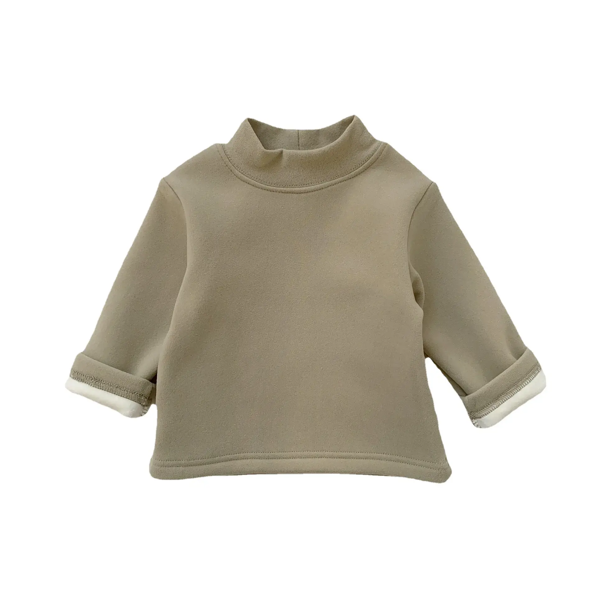 Children's Fleece Lined Base Shirt Pink Long Sleeve - Image 21