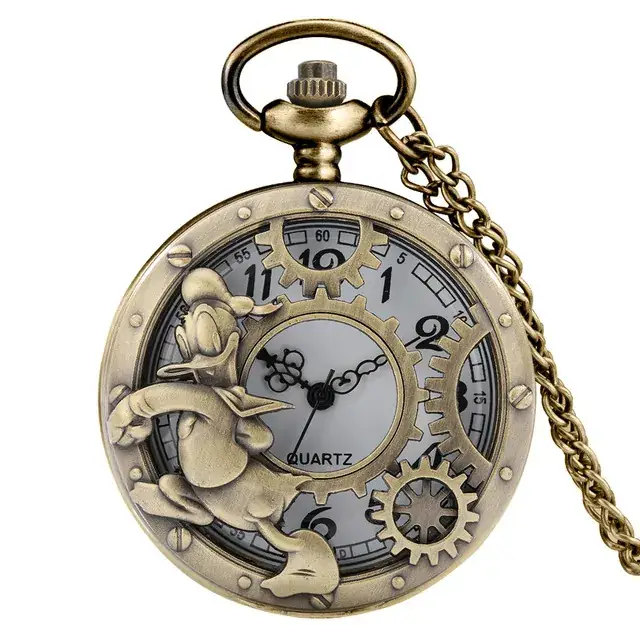Vintage Mouse Hollow Pocket Watch Necklace Quartz Arabic Numerals Clock Monte Depoche Gift Watch - Image 5