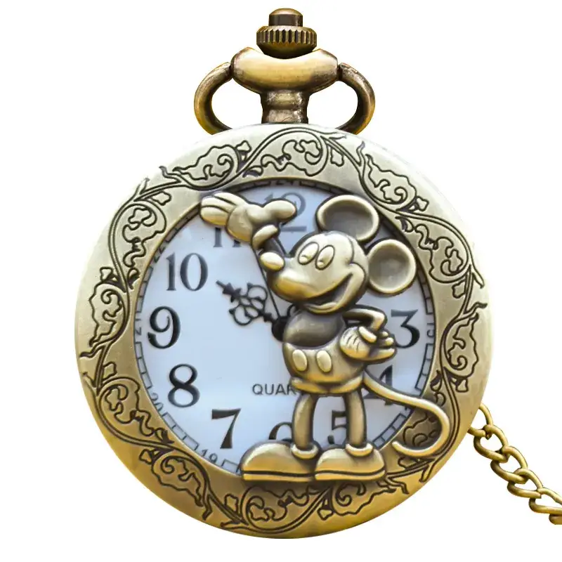 Vintage Mouse Hollow Pocket Watch Necklace Quartz Arabic Numerals Clock Monte Depoche Gift Watch - Image 6