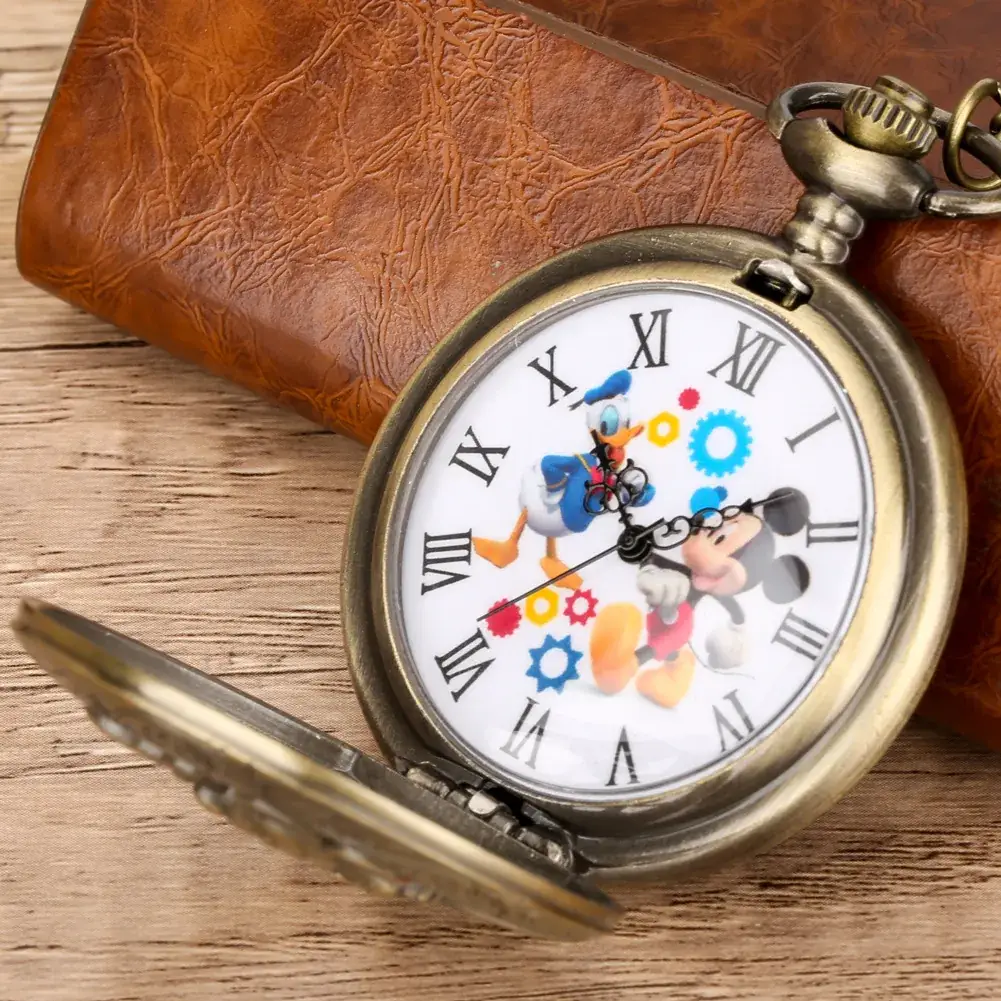 Vintage Mouse Hollow Pocket Watch Necklace Quartz Arabic Numerals Clock Monte Depoche Gift Watch - Image 7