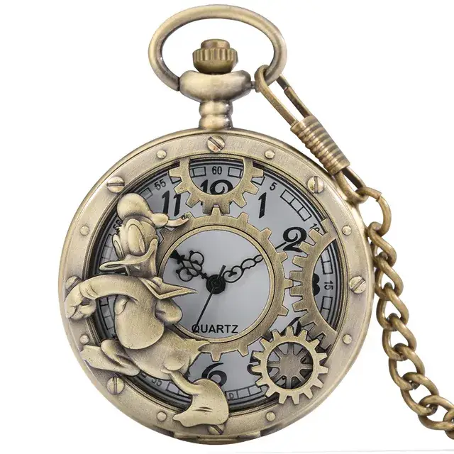 Vintage Mouse Hollow Pocket Watch Necklace Quartz Arabic Numerals Clock Monte Depoche Gift Watch - Image 8