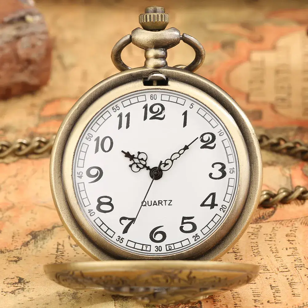 Vintage Mouse Hollow Pocket Watch Necklace Quartz Arabic Numerals Clock Monte Depoche Gift Watch — feature 12