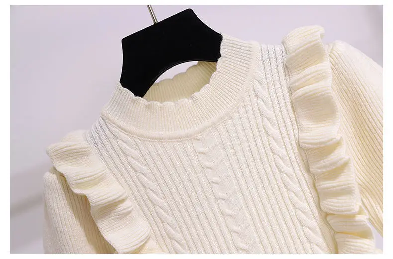 Girls' Black Knitted Sweater Dress Large — feature 14