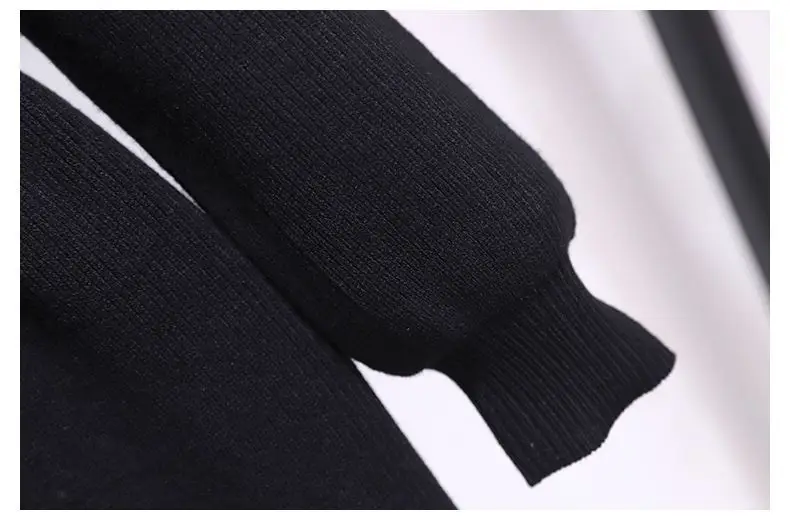 Girls' Black Knitted Sweater Dress Large — feature 26