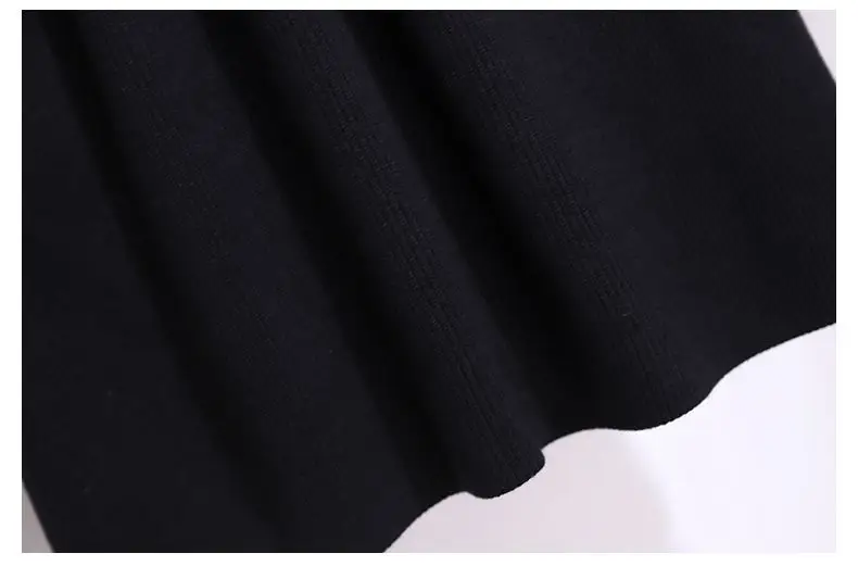 Girls' Black Knitted Sweater Dress Large — feature 28