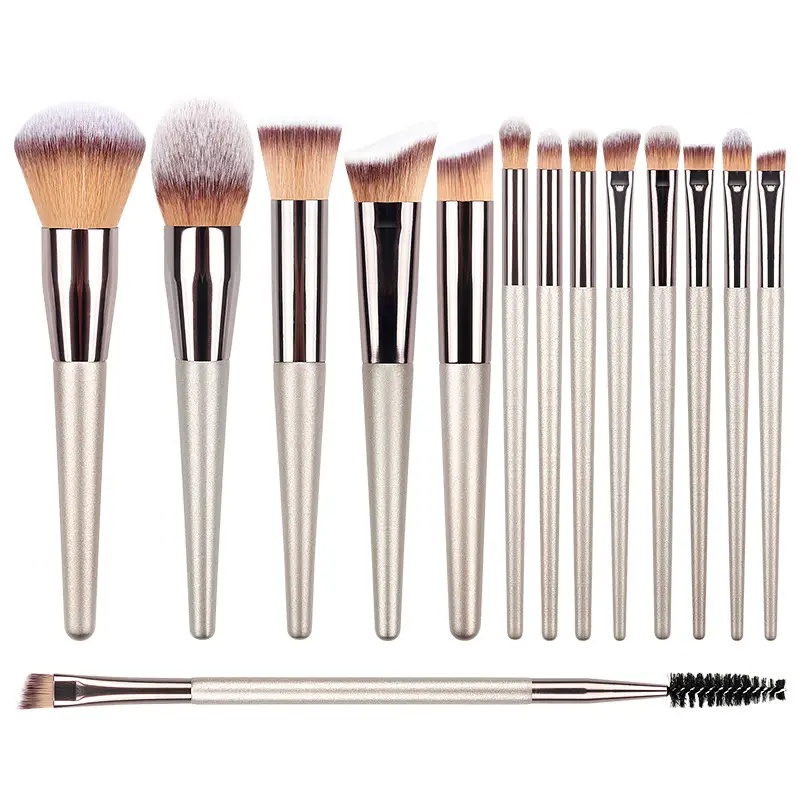 Wholesale Champagne Gold Makeup Brush Set for Beauty - Image 8