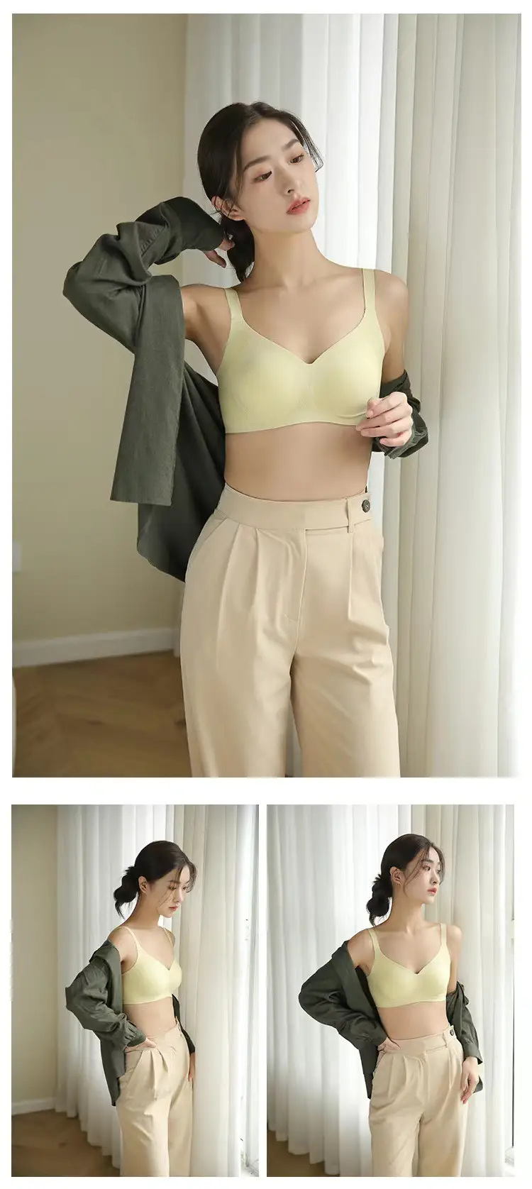 New jelly bar soft support soft fit side push close no steel ring rabbit Cup naked feeling light bra underwear - Image 2
