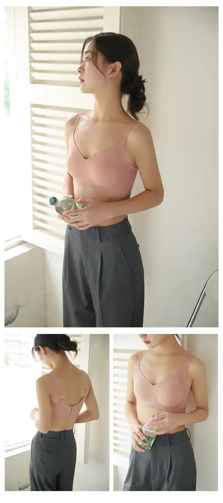 New jelly bar soft support soft fit side push close no steel ring rabbit Cup naked feeling light bra underwear - Image 3